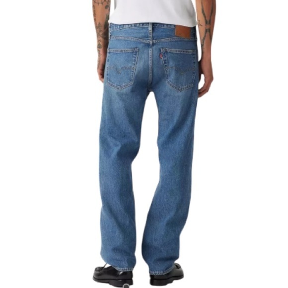 Levis Mens 501 Straight Leg Jeans Blue Medium Wash Button Fly Size Red Tab 40x32 - Picture 1 of 12